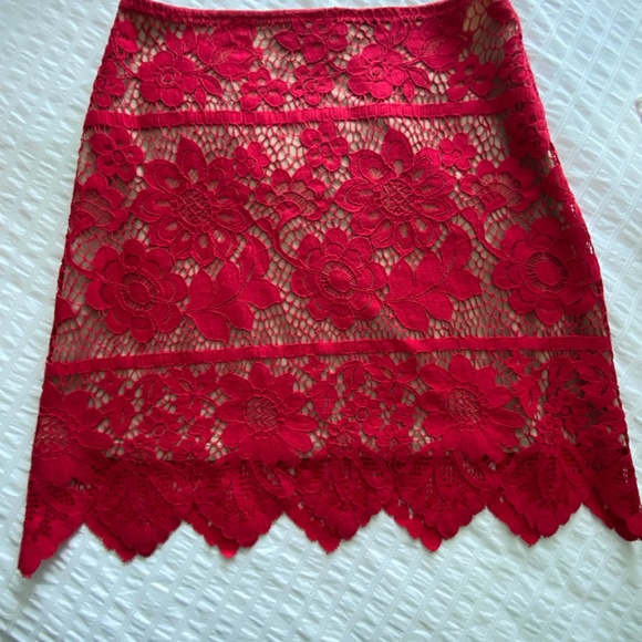 Red Lace 2 Piece Set For Love & Lemons Small - Picture 6 of 12